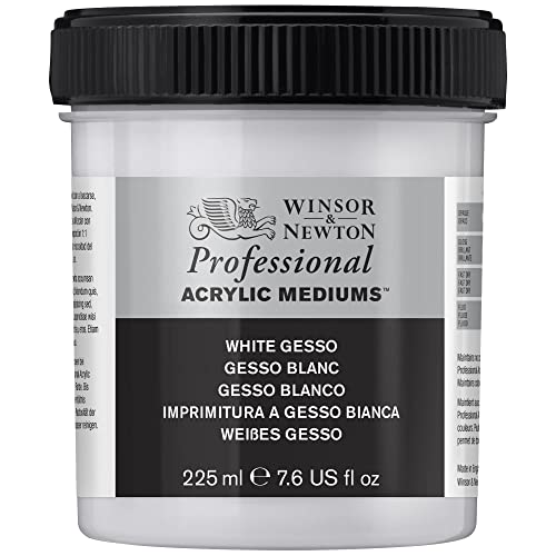 Winsor & Newton Professional Acrylic Medium, White Gesso, 225ml (7.6-oz) - color: White Gesso, style: 225ml (7.6-oz)