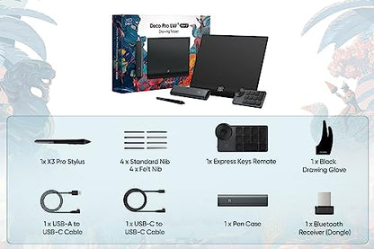 XPPen Wireless Drawing Tablet Deco Pro LW 2nd, 11 Inch Bluetooth Computer Graphics Tablet with X3 Pro Stylus & Mini Key-dial, Digital Drawing Pad for Animation, Digital Art, Video Editing - size: 11 Inch