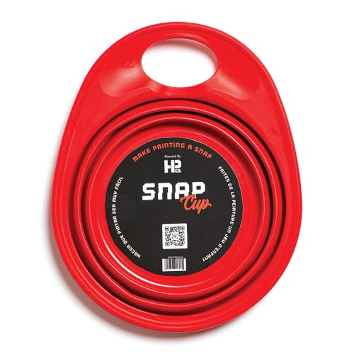 HP CO. HANDY PRODUCTS Collapsible Paint Handy Snap Cups – 3 Pack, Peel-Away Design for Mess-Free Cleanup, Ergonomic Grip, Portable Storage