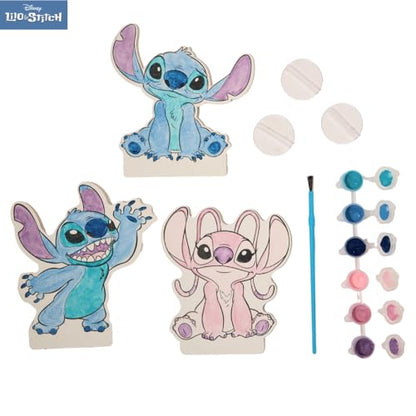 Innovative Designs Disney Lilo and Stitch Canvas Paint Set for Kids with 3 Canvases, Acrylic Paint, Paintbrush, & Stands - color: Stitch