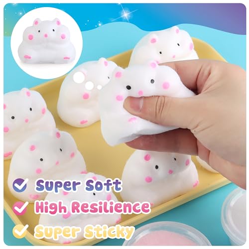 ColoPlay Taba Squishy Kit - 32OZ Bigger Rubber Squishy Kit with Guided, 44 PCS Bubble Free and Faster Fully Cures - FuFu Squishy Kit with Mold, Flocking Powder - Stress Relief Entertainment - size: 32OZ Kit
