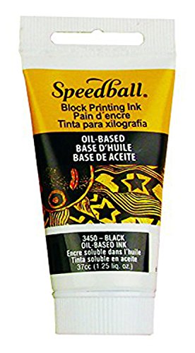 Speedball 3450 Oil-Based Block Printing Ink For Professional, Permanent Prints AP Certified 1.25 FL OZ, Black, 37cc tube (003450) - color: Black