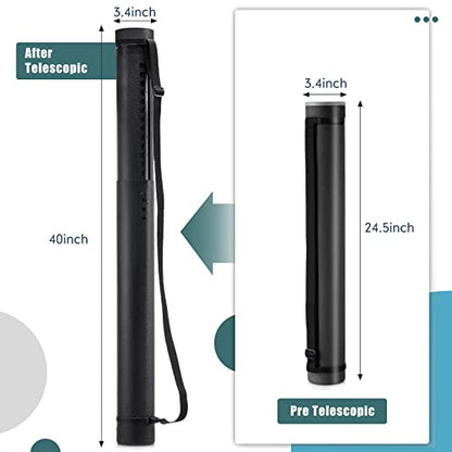 3 Pcs Extendable Poster Tubes Plastic Poster Document Storage Tube with Carrying Strap 24-40 Inch Expanding Blueprint Holder Telescoping Tube with Cap Waterproof Art Poster Tubes (Yellow, Blue, Black) - color: Yellow, Blue, Black