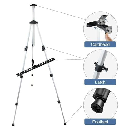 Art Easel Stand for Painting and Sign - RRFTOK 17 to 66 Inch Adjustable Aluminum Tripod Easels for Display, Portable Canvas and Poster Stand with Carry Bag for Beginners, Students and Classroom Use - style: 66S 1-Pack