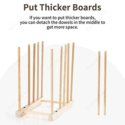 Falling in Art Small Wooden Art Storage Rack - Canvas Drying Stand for Artworks, Frames, Canvases, Drawing Boards, Prints, Panels, Paintings Display - size: Small