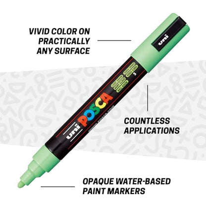 POSCA Canvas Paint by Number Kit, Swamp & Slither - 8 Acrylic Markers with 2 Pre-Drawn Canvases - Gift Set for Artists, Adults and Kids - color: Swamp & Slither