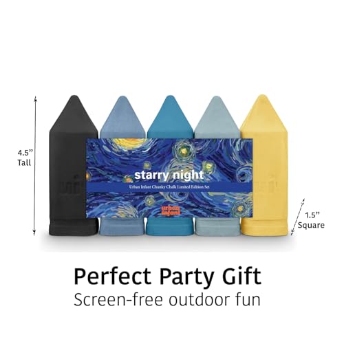 Urban Infant Non-Toxic Sidewalk Chalk for Toddlers and Kids - Washable Outdoor Jumbo Chalk - Starry Night - color: Starry Night