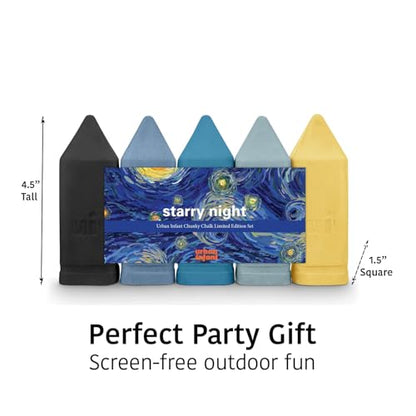 Urban Infant Non-Toxic Sidewalk Chalk for Toddlers and Kids - Washable Outdoor Jumbo Chalk - Starry Night - color: Starry Night