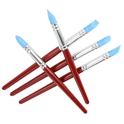 YUYTE Hand Building Tools [2024 Model 5pcs Rubber Tip Paint for Clay Sculpture Pottery DIY – Silicone Carving Tool for Shaping – Ideal for Artists, 17.5cm/6.1in Length