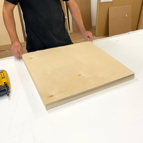 (Pack of 2) Oversized 48x48 Inch Cradled Wooden Painting Panels, Unfinished Birch Wood Art Board with Artwork Shipping Box, 2 Inch Thick Frame for Acrylic and Oil Painting Pouring and Mix Media