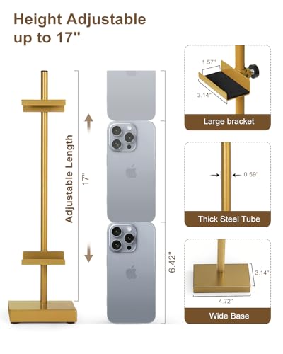 Adjustable Tabletop Easel Stand, Gold Picture Easels for Display Up to 17" H, Metal Picture Frame Holder Stand Table for Art, Photo (4 Pack) - color: Gold 4Pack