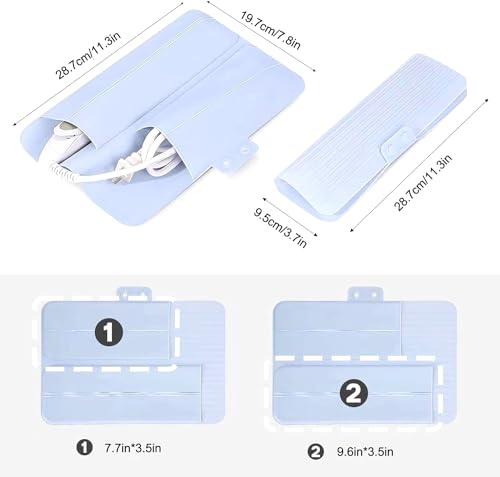 Heat Resistant Silicone Mat Travel Case Portable Travel Mat Cover for Hair Straightener, Flat Iron and Hot Hair Styling Tools (White) - color: White