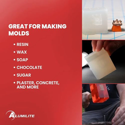 Alumilite Plat 25 Platinum-Based Silicone Mold-Making Kit 2 lbs (1 lb Part A + 1 lb Part B) with Rubber, For Resin Casting, Food-Safe Molds for Fondants, Cakes, Chocolate, and Sugar