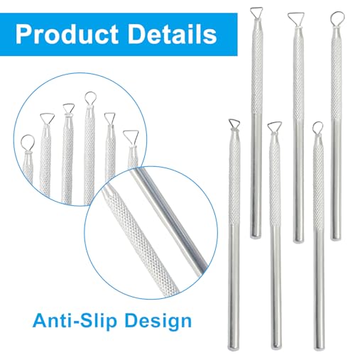 ISDVBUY 3 Pack Aluminum Clay Carving Tools 5.3 Inch Silver Feather Pin Needle Tool Set Clay Sculpting Tools for Ceramics, Sculpting, DIY Craft, Detailed Carving