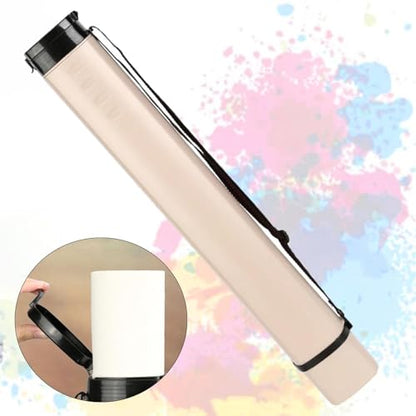 HouseVibe Extendable Poster Tube Telescoping Document Holder Blueprint Storage Case for Maps Painting Paper Art Supplies (1 Tube)- Beige - color: Beige