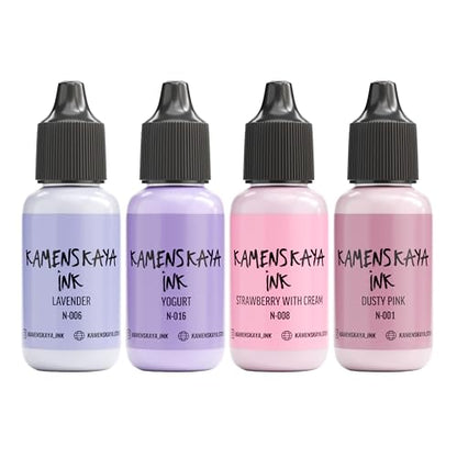 Kamenskaya Alcohol Ink Set - 34 Color Variations - Set #29-4 Alcohol Inks x 0.51 fl oz (15 ml) - color: 29, style: Pastel inks