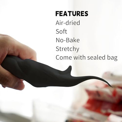 Lightweight Clay - Air Dry Clay, Ultra Light & Soft, Safe & Non-Toxic, Moldable & Flexible, DIY Modeling Clay for Anime Figures, Sculpting, Molding, Creative Art Crafts - color: Black