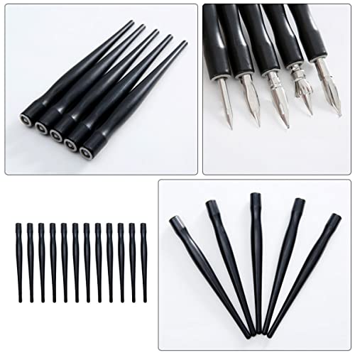 Tofficu Comic Dip Pen Holder Dip Pen Nib Holder for Manga Drawing and Calligraphy Easy Replacement Penholder for Thin Line Art Writing Supplies 5.11 in - color: Blackx2pcs