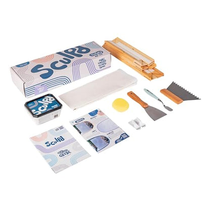 Sculpd Textured Canvas Kit - Complete Art Set with Texture Paste, Canvas, Palette Knife, Wall Hooks, Crafting Tools, Videos & Beginner Guide - DIY Arts & Crafts Gift for Adults, Teens, Men & Women - color: Textured, size: Large