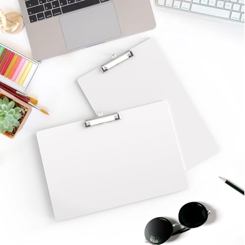 Extra Large 11x17 Clipboards, Landscape and Vertical Layout 2 Pack | White Plastic Drawing Boards with Low Profile Clip. Suitable for Watercolor, Sketching, Painting. Art & Drafting Supply - color: White