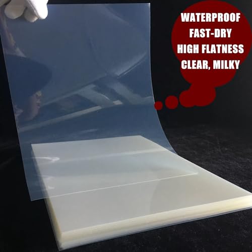 11"x17" Screen Printing Film 50 Sheets Waterproof Inkjet Transparent Film for Water-based Pigment and Dye Ink Jet Printers