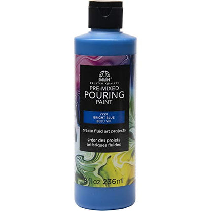 FolkArt Pre-Mixed Acrylic Pouring Paint, 8 oz, Bright Blue - color: Bright Blue