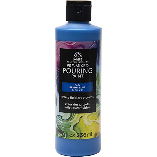 FolkArt Pre-Mixed Acrylic Pouring Paint, 8 oz, Bright Blue - color: Bright Blue
