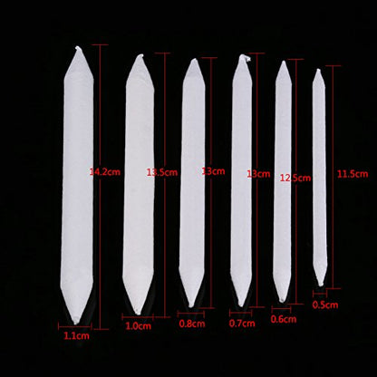 Zerodis 6 Pieces Art Blenders Paper White Pen Pastel Double Head Sketch Artist Blending Stumps and Tortillions Set