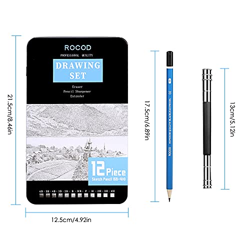 Profession Sketch Pencils 6B to 4H for Kids and Adults Drawing, Art Graphite Pencil for Artists Beginner Sketching - size: 16 Piece Set