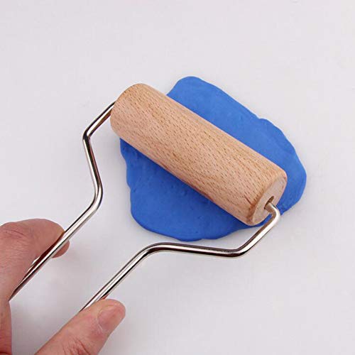 1 Piece 8.5cm Wide Wooden Brayer Wooden Rolling Pins 5D Diamond-Paint Art Tool Wooden Roller for Ceramic Pottery Clay Working