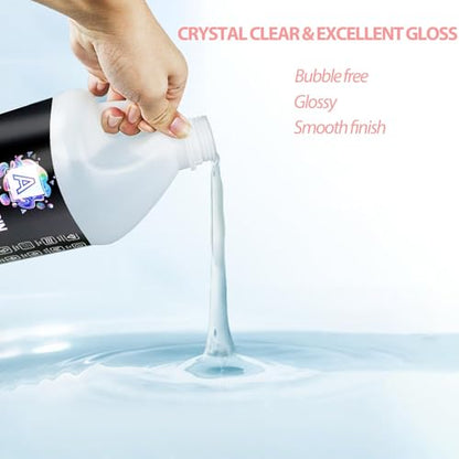 Epoxy Resin 2.2 Gallon Kit, Clear Resin Epoxy, Resin Kit - High-Gloss,No Bubbles,Not Yellowing,Self-Leveling Art Resin Casting Resin for DIY Art,Crafts,Jewelry,Table Top,Wood &Resin Molds