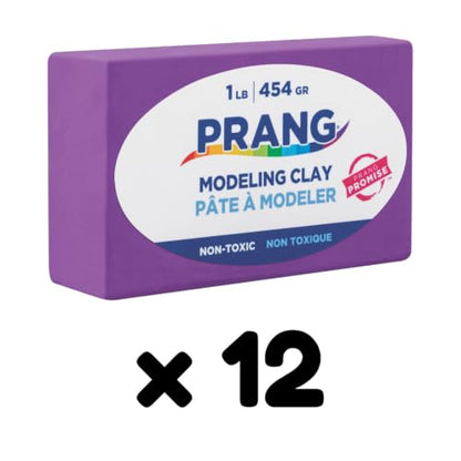 Prang Modeling Clay, Violet, 1 lb. Block, Case of 12 Blocks, 192 oz. Total | Pliable, Non-Hardening, Non-Staining, Easy Clean-Up, Perfect for Preschool and Elementary Aged Children - color: Violet, size: 1 lb. (Pack of 12)