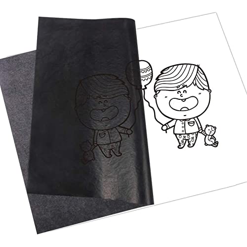 100 Sheets Black Carbon Transfer Paper Graphite Transfer Tracing Paper for Wood Paper Canvas Tracing Writing Drawing (Black)