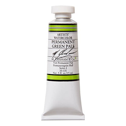 M. Graham 1/2-Ounce Tube Watercolor Paint, Permanent Green Pale - color: Permanent Green Pale, style: .5 oz. (15 ml)