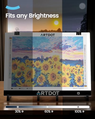 ARTDOT A3 LED Light Pad for Diamond Art Kits for Adults, USB Powered Light Board Kit, Adjustable Brightness with Diamond Painting Tools Detachable Stand and Clips - size: A3