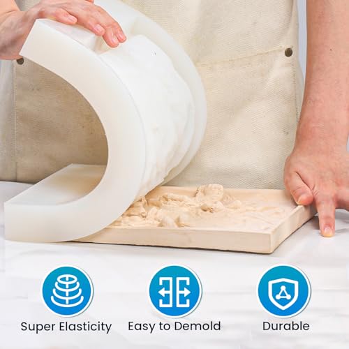 LET'S RESIN Silicone Mold Making Kit 72oz, 20A Non-Toxic Silicone Rubber for Mold Maker, Beginners, Ideal Liquid Silicone for Casting Resin, 3D Molds, 1:1 Mixing by Weight, Translucent - size: 72oz
