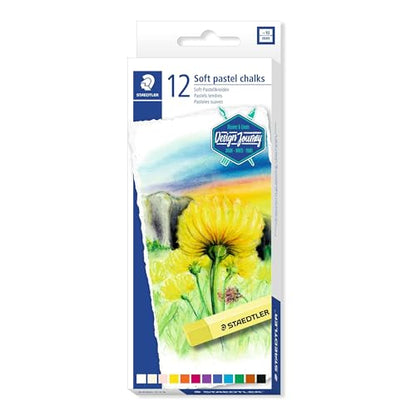 Staedtler Karat Premium Quality Soft Pastel Chalks Set of 12 colors in Heavy-Duty Cardboard Storage Case (2430C12) - size: 12 Count (Pack of 1)