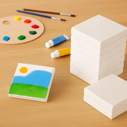 LWR CRAFTS Mini Stretched Canvas 2" X 2" Pack of 12 - size: 2"x2"x12