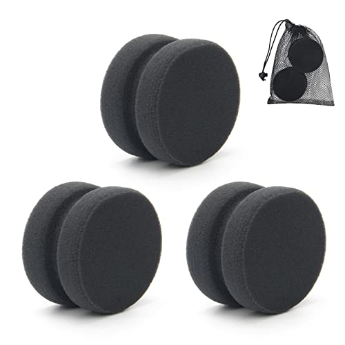 Paint Sponge Applicator 3Pcs, Boyistar Black Detail Painting Sponge for Car Waxing, Wall Repairing Kitchen Cleaning with Storage Mesh Bag (Black) - color: Black