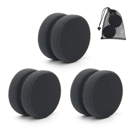Paint Sponge Applicator 3Pcs, Boyistar Black Detail Painting Sponge for Car Waxing, Wall Repairing Kitchen Cleaning with Storage Mesh Bag (Black) - color: Black