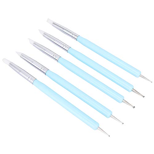 5pcs Double Head, Clay Sculpting Tool Set Silicone Sculpture Tools Arts Crafts Shapers Accessory Silicone Sculpting Tool Ble Color Shape Painting Brush Sets