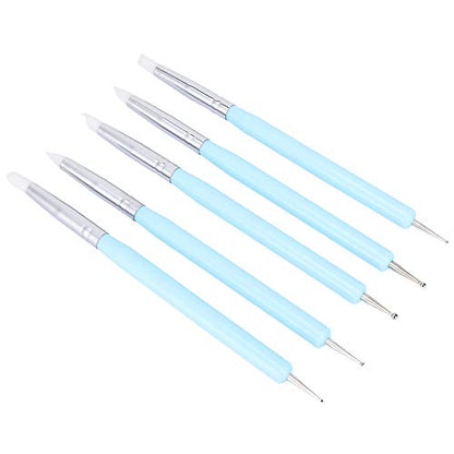 5pcs Double Head, Clay Sculpting Tool Set Silicone Sculpture Tools Arts Crafts Shapers Accessory Silicone Sculpting Tool Ble Color Shape Painting Brush Sets