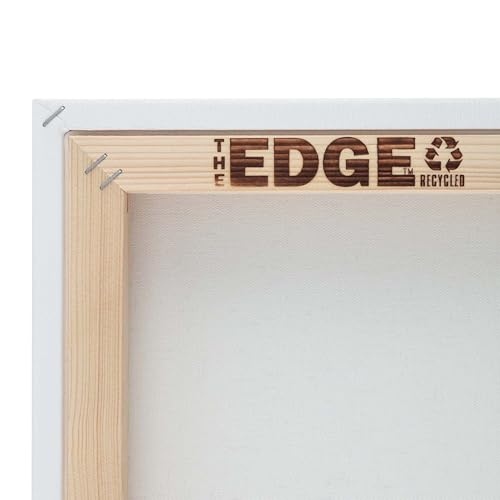 The Edge Eco-Friendly Recycled Cotton Stretched Canvas for Painting - 16x20 Box of 3 - Medium-Textured, Triple Acrylic Primed All Media Painting Canvas, 320gsm, 1-1/2 in. Deep Pine Stretchers - size: 16x20 in