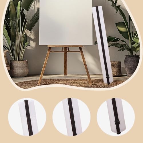 Expandable Poster Tube Painting Tube Waterproof Portable Document Storage Container Drawing Carrying Case for Draftings, White