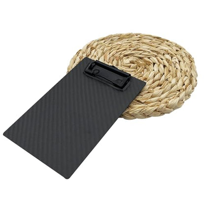 4.3 * 6.5 * 0.06inch Super Hard&Portable Mini Carbon Fiber Clipboard with Hook&Pen Holder,Strong Black Low Profile Clip,Dry Carbon Clip Board,Writing Board A7 Small Note Board - color: Black Clip, size: 4.3*6.5*0.06inch+1Clip