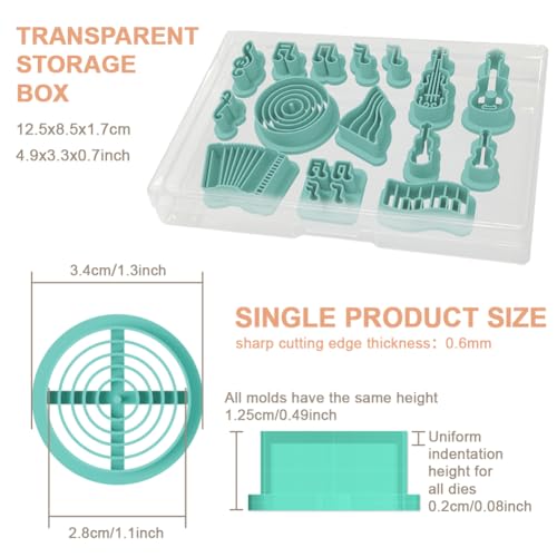15Pcs Music Polymer Clay Cutters Talismans Instruments Clay Earrings Cutters for Adults Polymer Jewelry Cutter for Earrings Making Birthday Party DIY Supplies - style: Music