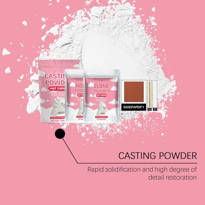 Plaster Powder - 100g Water Activated Fast Curing | Beginners Fast Curing Casting Powder Kit - for Mold Making Hand Sculpture Art Projects Beginners Couples Family