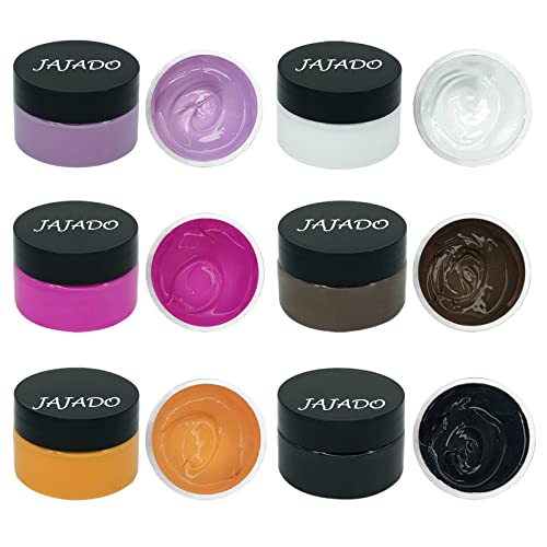JAJADO Chalk Paste Paint for Stencils, 6 Jars Chalk Paint Starter Kit for Crafts, Silk Screen Chalk Paint Fabric Adhesive Stencil Mesh Transfer Paint Paste for Painting Wood/T-Shirt/Glasswear - color: 6 Color Jars