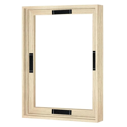 Abtgt 12x16 Canvas Floating Frame with 0.9" Deep, 12x16 Floater Frames for Canvas Paintings with Adhesive, Vertical or Horizontal Wall Art frame for Prints Oil Painting Diamond Decor, Natural, 1 Pack - color: Natural, size: 12x16