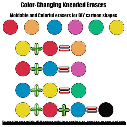 Kneaded Erasers for Artists 6 Pack Kneadable and Moldable Art Eraser, Stretchy Putty Erasers Needed for Drawing, Charcoal, Sketching, and Blending Effects